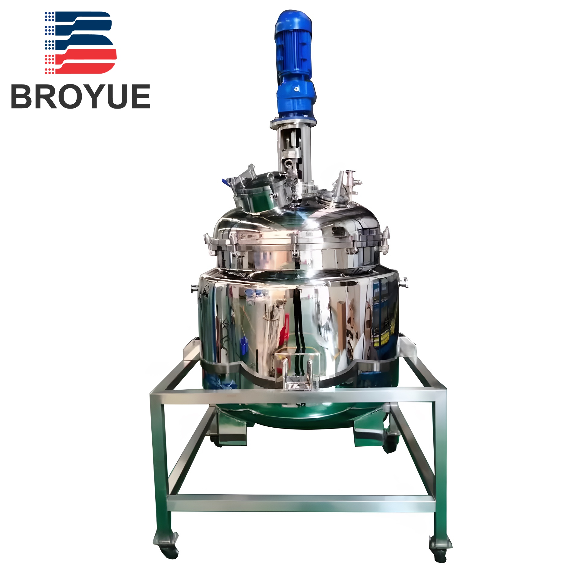 Jacketed mobile tank with agitator